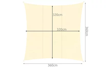 Napernyőző napernyő 3,6 × 3,6 m – bézs
