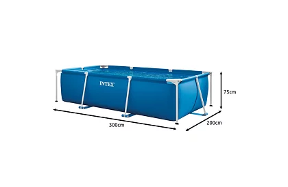 Keretes téglalap alakú medence 300 × 200 × 75 cm – I28272