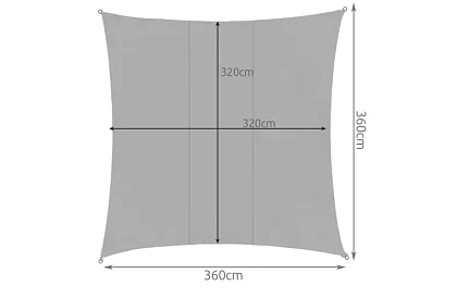 Napernyő 3,6 × 3,6 m – szürke
