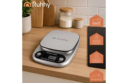 Konyhai elektronikus mérleg 5 kg - 0,1 g - rozsdamentes acél