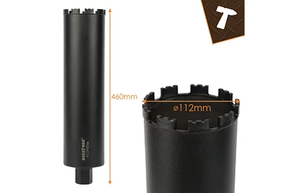 Gyémántmagos fúró 112 × 460 mm - 1.1/4 UNC betonhoz, kőhöz és vasbetonhoz