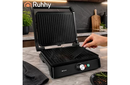 Elektromos kontaktgrill 2000 W – kihúzható grill hőmérséklet-szabályozással