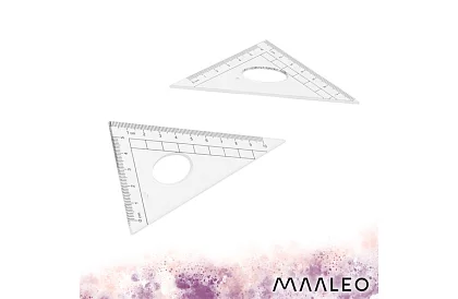 Geometriai készlet 7 darab – iskolai készlet körzővel, vonalzóval, szögmérővel és derékszögekkel