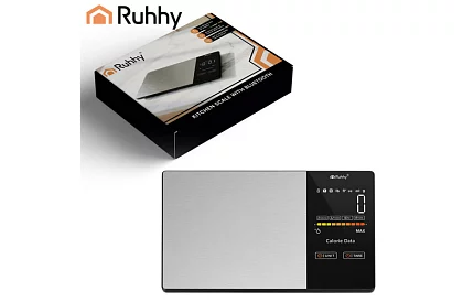 Elektronikus konyhai mérleg 5 kg Bluetooth-tal, LCD kijelzővel és kalóriaelemzéssel