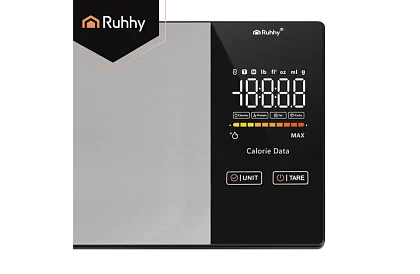 Elektronikus konyhai mérleg 5 kg Bluetooth-tal, LCD kijelzővel és kalóriaelemzéssel