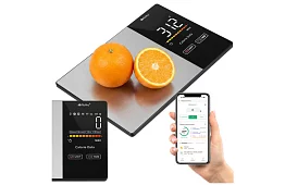 Elektronikus konyhai mérleg 5 kg Bluetooth-tal, LCD kijelzővel és kalóriaelemzéssel