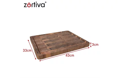 Fából konyhai vágódeszka 43 × 33 cm – tömör akáciából készült deszka