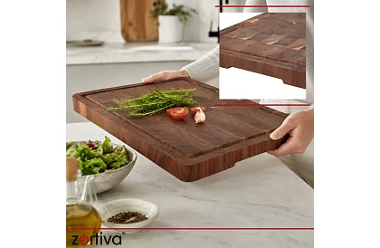 Fából konyhai vágódeszka 43 × 33 cm – tömör akáciából készült deszka