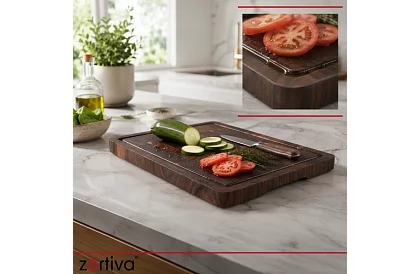 Fából konyhai vágódeszka 43 × 33 cm – tömör akáciából készült deszka