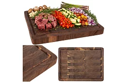 Fából konyhai vágódeszka 43 × 33 cm – tömör akáciából készült deszka