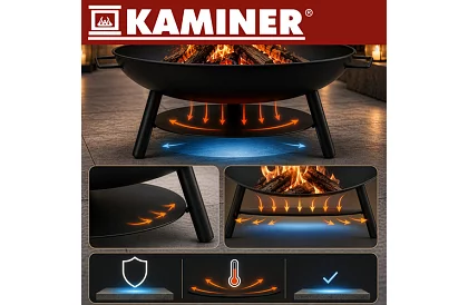 Kerti grill háromlábúval és függő rács 58 cm – kandalló tűzhely