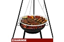 Kerti grill háromlábúval és függő rács 58 cm – kandalló tűzhely
