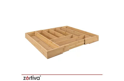 Bambusz fiókos szervező – állítható evőeszköztartó