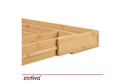Bambusz fiókos szervező – állítható evőeszköztartó