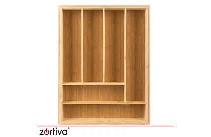 Bambusz fiókos szervező – állítható evőeszköztartó