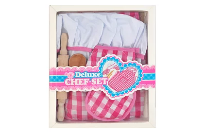 Gyermek szakácskészlet Little Chef 7 az 1-ben – kötény, sapka, kesztyű és konyhai eszközök