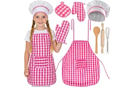 Gyermek szakácskészlet Little Chef 7 az 1-ben – kötény, sapka, kesztyű és konyhai eszközök
