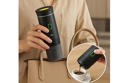 Hordozható 3 az 1-ben espresso kávéfőző 20 bar nyomással, USB-C-vel és vízmelegítéssel