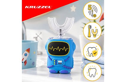 Szonikus elektromos fogkefe gyerekeknek - 5 üzemmód, PRO 360, robot