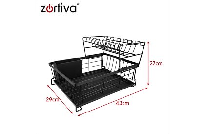 Csepegtető edényekhez, kétszintes, nagy 43 cm - fekete evőeszköztartóval
