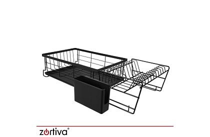 Csepegtető edényekhez, kétszintes, nagy 43 cm - fekete evőeszköztartóval