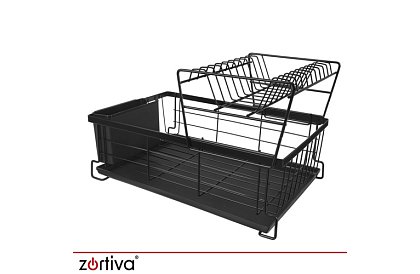 Csepegtető edényekhez, kétszintes, nagy 43 cm - fekete evőeszköztartóval