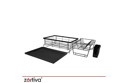 Csepegtető edényekhez, kétszintes, nagy 43 cm - fekete evőeszköztartóval