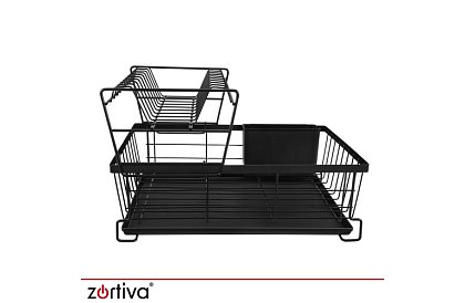 Csepegtető edényekhez, kétszintes, nagy 43 cm - fekete evőeszköztartóval