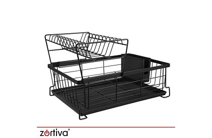 Csepegtető edényekhez, kétszintes, nagy 43 cm - fekete evőeszköztartóval