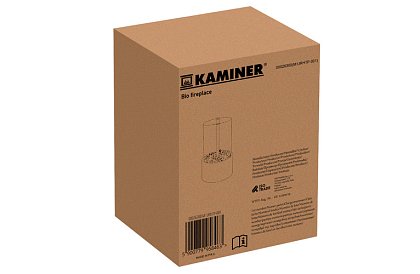 Szabadon álló ovális bio-kandalló kavicsokkal – füstmentes kandalló teraszra és belső térbe, 28 × 16 × 16 cm
