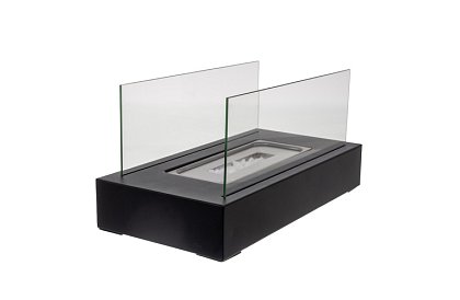 Szabadon álló bio-kandalló 35 × 18 × 17 cm – füstmentes, bioetanollal, 2 üvegfallal