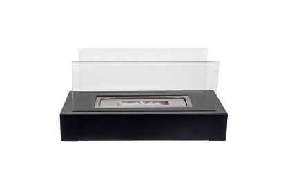 Szabadon álló bio-kandalló 35 × 18 × 17 cm – füstmentes, bioetanollal, 2 üvegfallal