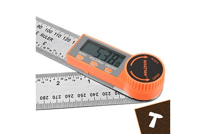 Digitális elektronikus szögmérő 360°, 200 mm LCD-vel – pontos szögmérés