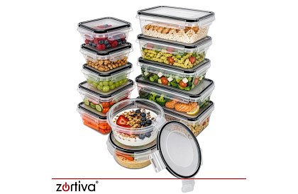 Étel tárolók 12 db, 5 méretben, mikrohullámú sütőbe, mosogatógépbe és fagyasztóba