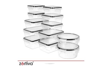 Étel tárolók 12 db, 5 méretben, mikrohullámú sütőbe, mosogatógépbe és fagyasztóba