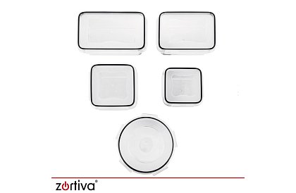 Étel tárolók 12 db, 5 méretben, mikrohullámú sütőbe, mosogatógépbe és fagyasztóba