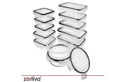 Étel tárolók 12 db, 5 méretben, mikrohullámú sütőbe, mosogatógépbe és fagyasztóba