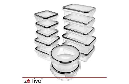 Étel tárolók 12 db, 5 méretben, mikrohullámú sütőbe, mosogatógépbe és fagyasztóba