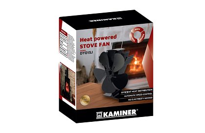 Kályhás ötlapátos ventilátor KAMINER - hővel hajtva