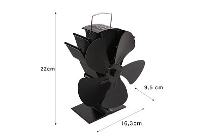 Kályhás ötlapátos ventilátor KAMINER - hővel hajtva