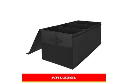 XXL játékos láda 132 l fedéllel, fekete szervező 94 cm