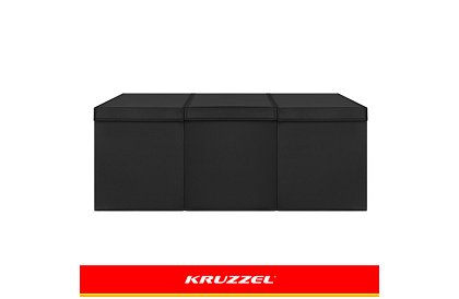 XXL játékos láda 132 l fedéllel, fekete szervező 94 cm