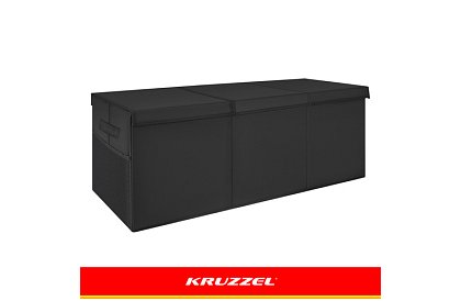XXL játékos láda 132 l fedéllel, fekete szervező 94 cm