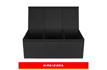 XXL játékos láda 132 l fedéllel, fekete szervező 94 cm