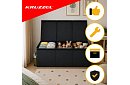 XXL játékos láda 132 l fedéllel, fekete szervező 94 cm