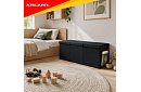 XXL játékos láda 132 l fedéllel, fekete szervező 94 cm