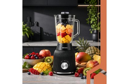 Üveg turmixgép 1200 W jégzúzással, üveg edénnyel és 2 hordozható palackkal