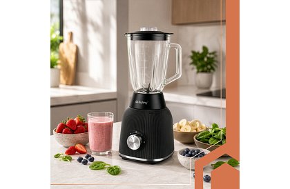 Üveg turmixgép 1200 W jégzúzással, üveg edénnyel és 2 hordozható palackkal