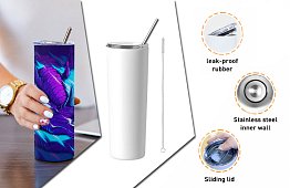 Utazási termoszivár 590 ml – minimalista fehér