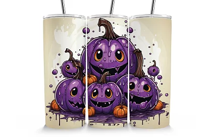 Utazási termoszivár 590 ml – Aranyos lila tök 06